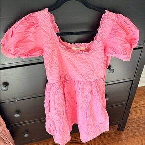 LoveShackFancy Pink Mini Dress